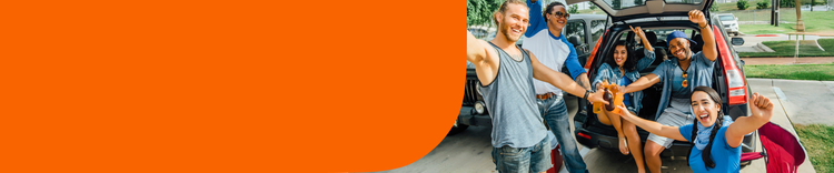 A group of friends tailgating