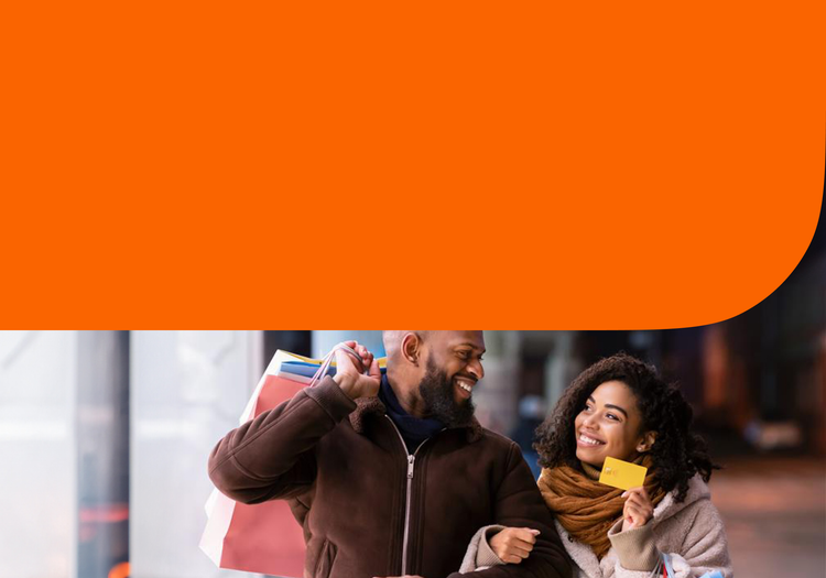 A couple shopping with good credit.