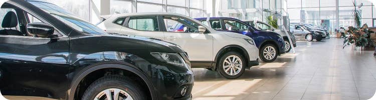 cars in dealership showroom