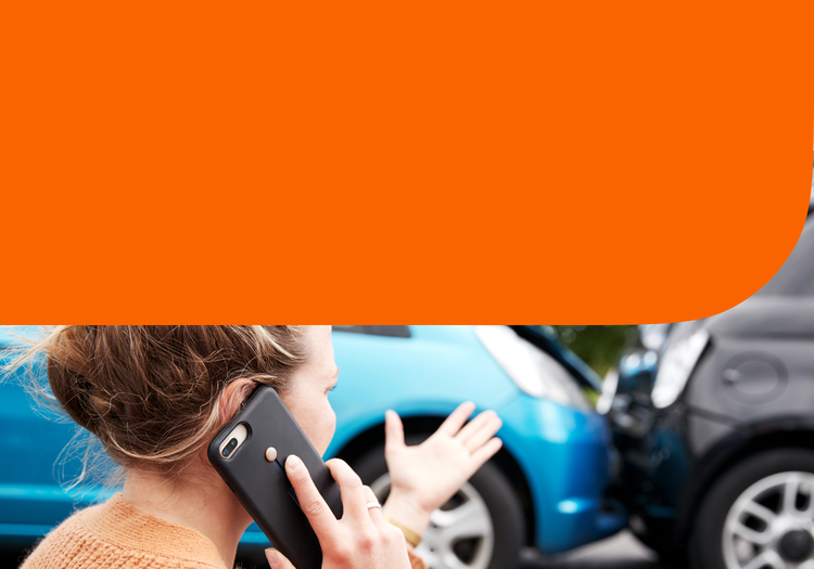 A woman reports a car accident