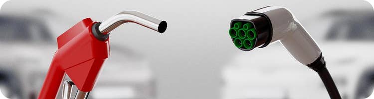 gas nozzle and electric car plug
