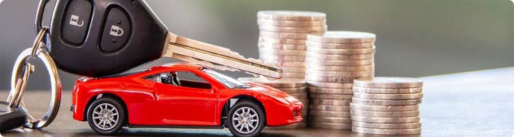 Car with key and money