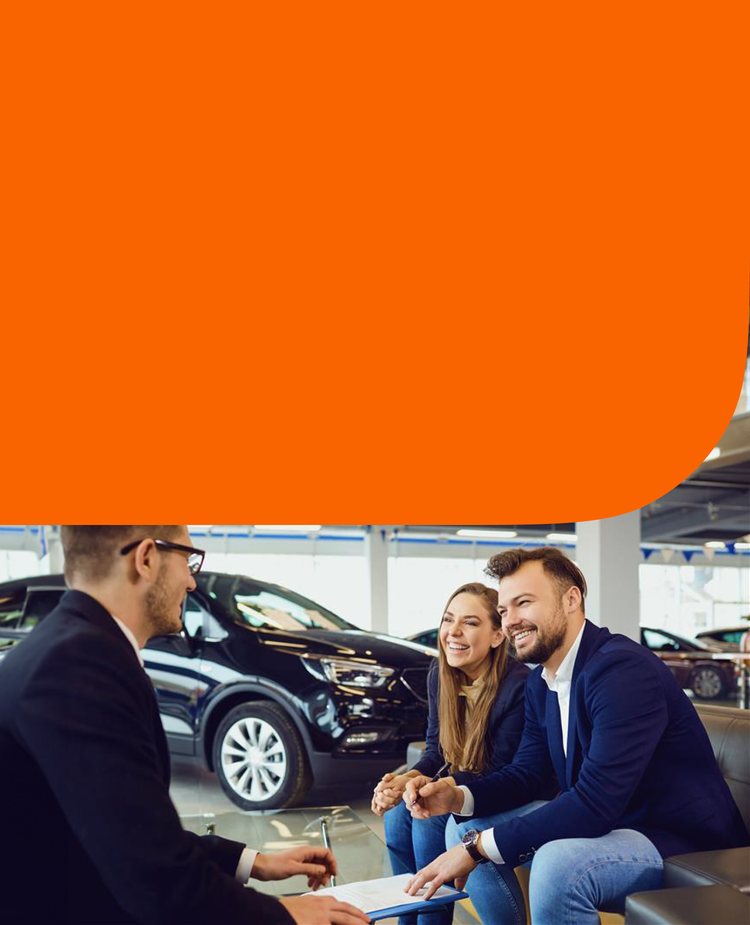 A couple buying a car