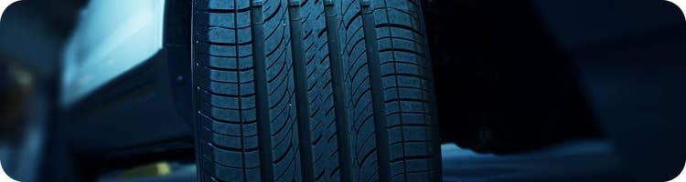 close up of vehicle tire