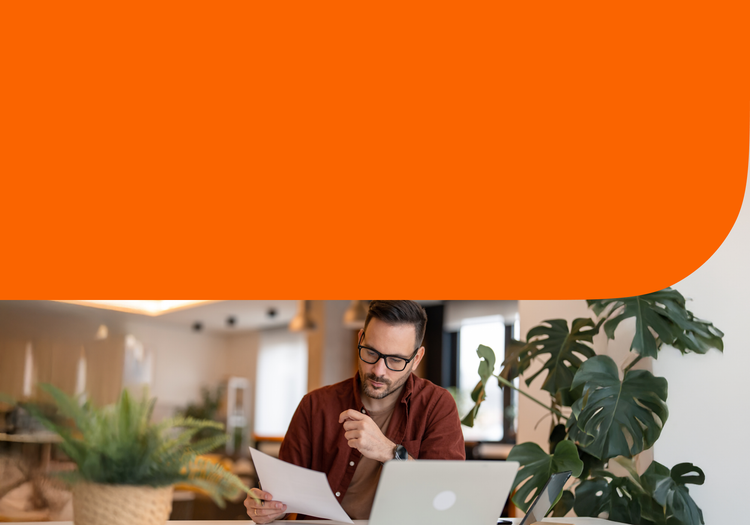 A man checking his credit score