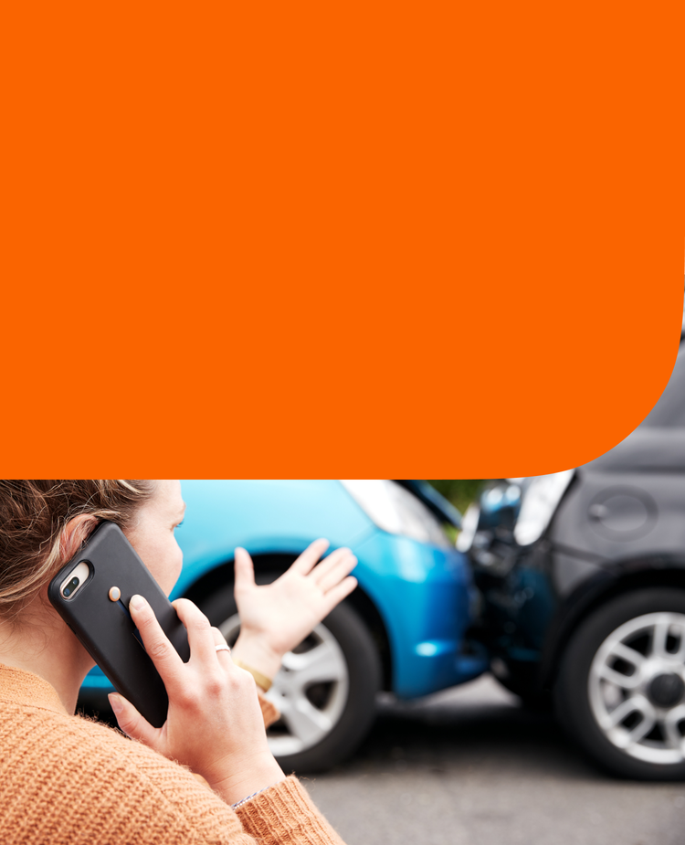 A woman reports a car accident