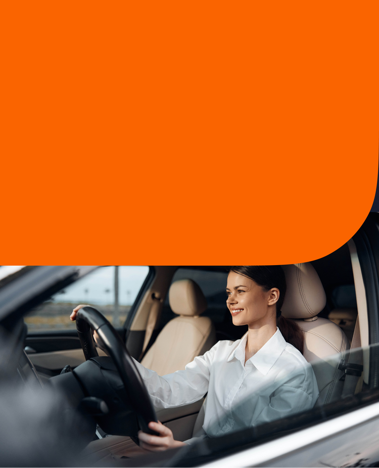A woman driving a car