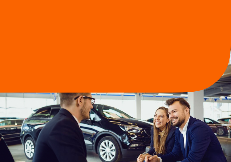 A couple buying a car