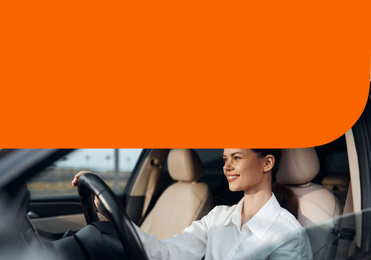 A woman driving a car