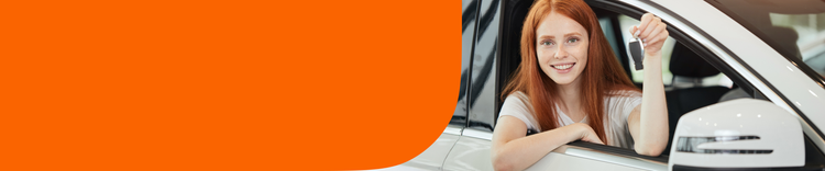 A woman in her first car